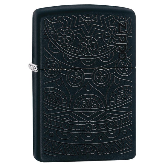 Zippo Lighter - Tone on Tone Black Matte