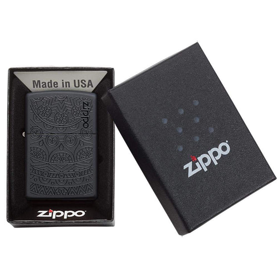 Zippo Lighter - Tone on Tone Black Matte