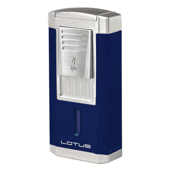 Lotus Lighter Duke L60 Triple Flame Lighter w/ Cutter Blue & Chrome