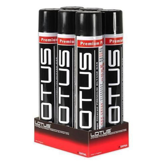Lotus Premium Butane Gas 400mL - 6 Pack (Full Box)