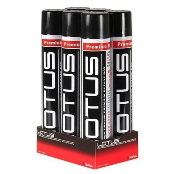Lotus Premium Butane Gas 400mL - 6 Pack (Full Box)