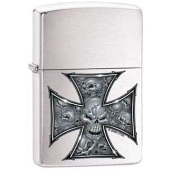 Zippo Lighter - Maltese Skulled Cross