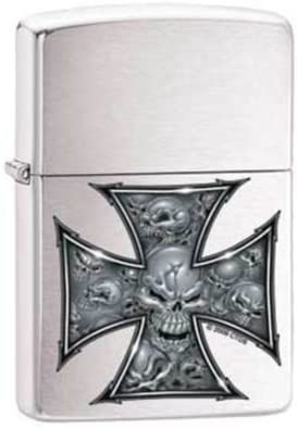 Zippo Lighter - Maltese Skulled Cross