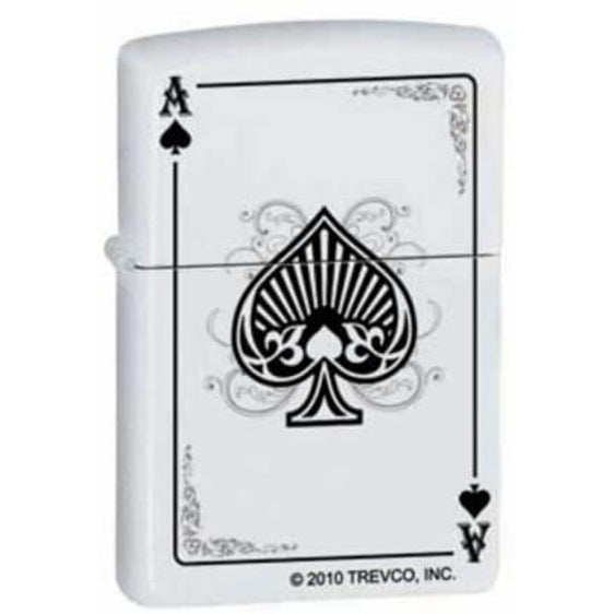Zippo Lighter - In Spades White Matte