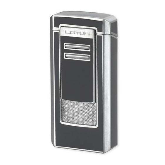 Lotus Commander L46 Triple Jet Lighter - Gunmetal & Polished Chrome