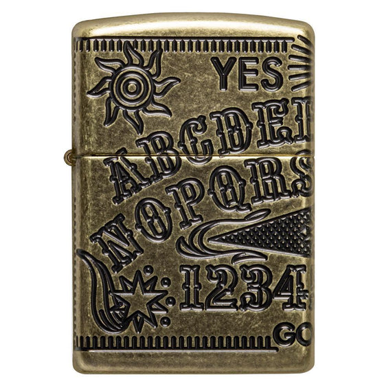Zippo Lighter - Ouija Board Design Antique Brass