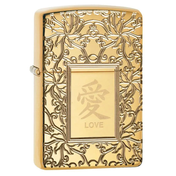 Zippo Lighter - Chinese Love High Polish Brass
