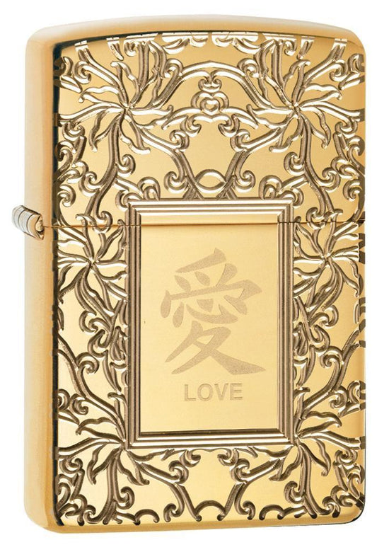 Zippo Lighter - Chinese Love High Polish Brass