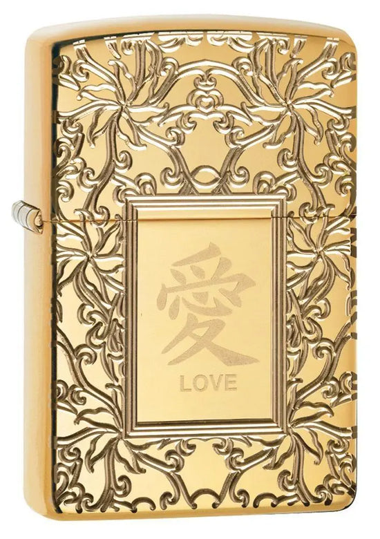 Zippo Lighter - Chinese Love High Polish Brass
