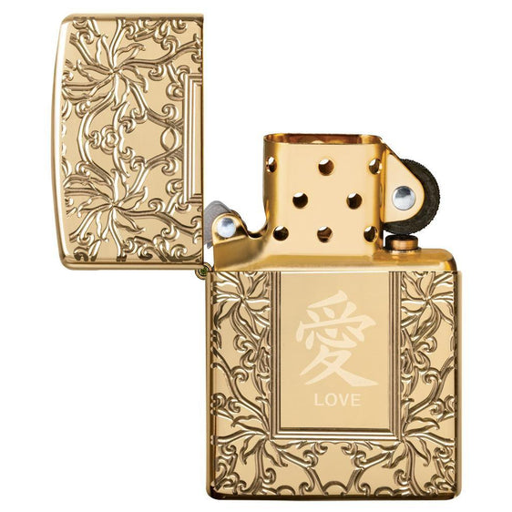 Zippo Lighter - Chinese Love High Polish Brass