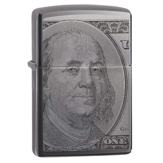 Zippo Lighter - "It's all about the Benjamin's, baby" Black Ice