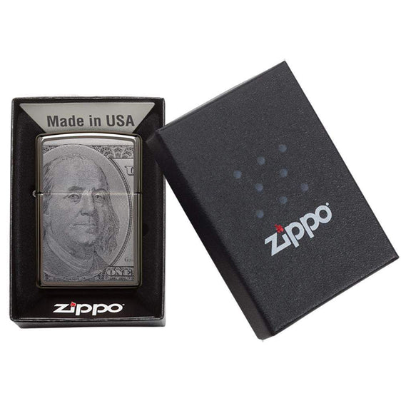 Zippo Lighter - "It's all about the Benjamin's, baby" Black Ice