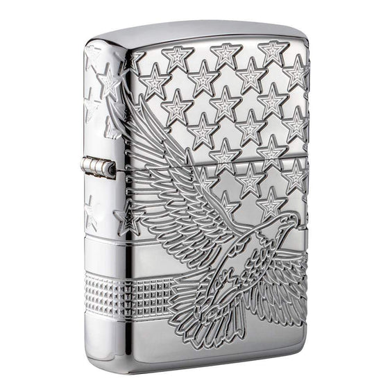 Zippo Lighter - Patriotic Eagle w/ Stars Design