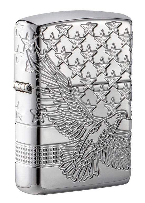 Zippo Lighter - Patriotic Eagle w/ Stars Design