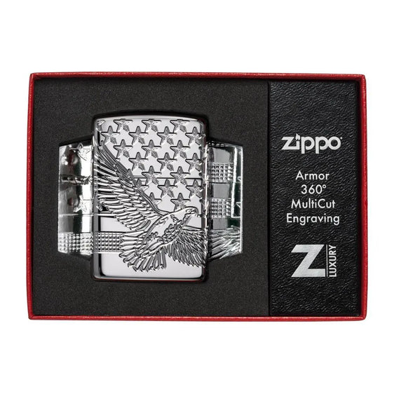 Zippo Lighter - Patriotic Eagle w/ Stars Design