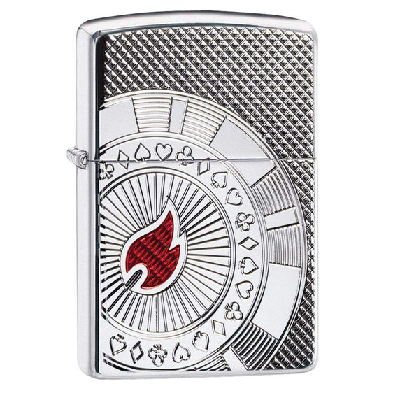 Zippo Lighter - Armor Poker Chip High Polish Chrome