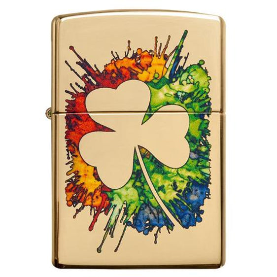 Zippo Lighter - Graffiti Clover Design