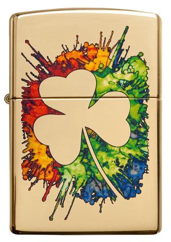 Zippo Lighter - Graffiti Clover Design