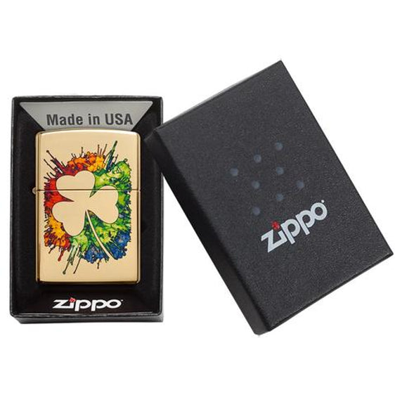 Zippo Lighter - Graffiti Clover Design