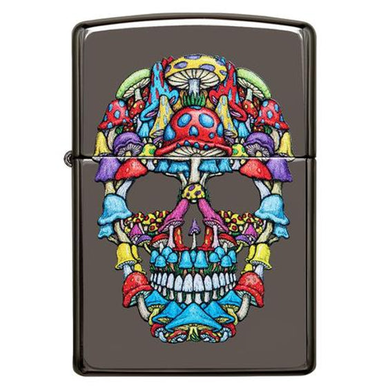 Zippo Lighter - Multi-Colored Mushroom Skull - Lighter USA