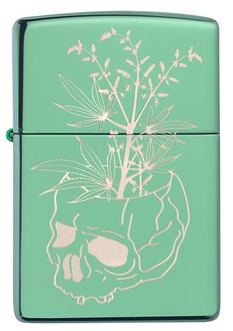 Zippo Lighter - Botanical Skull Design