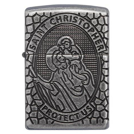 Zippo Lighter - Armor® St. Christopher Metal Design