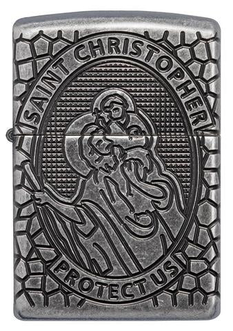 Zippo Lighter - Armor® St. Christopher Metal Design
