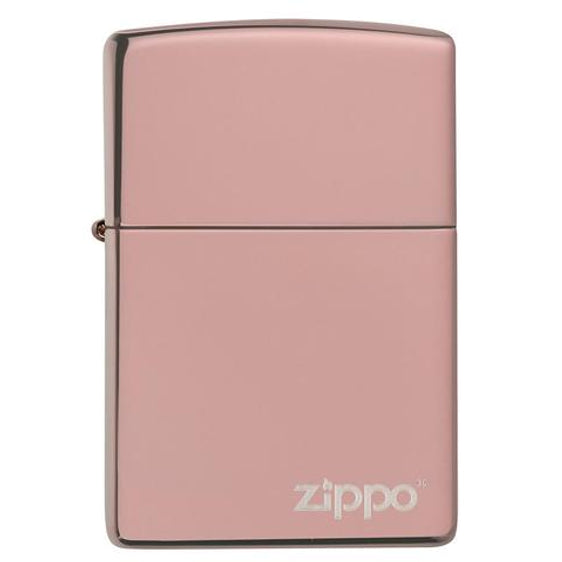 Zippo Lighter - Classic High Polish Rose Gold Zippo Logo - Lighter USA