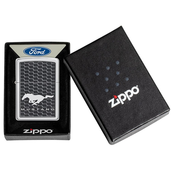 Zippo Lighter - Ford Mustang Grill Logo