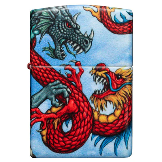 Zippo Lighter - Dragon Over Land and Sky
