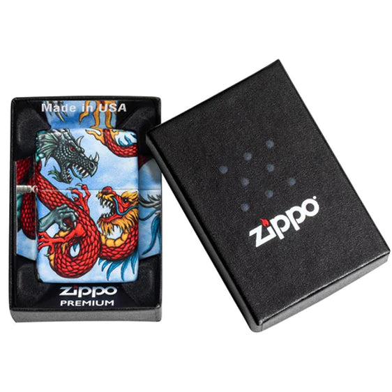 Zippo Lighter - Dragon Over Land and Sky