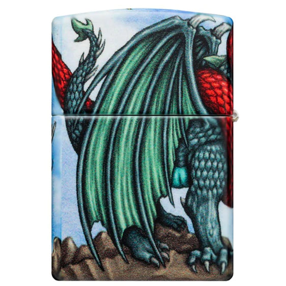 Zippo Lighter - Dragon Over Land and Sky