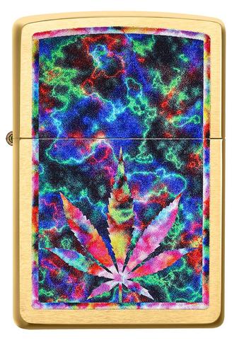 Zippo Lighter - Psychedelic Marijuana Leaf Design