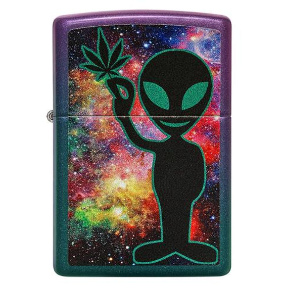 Zippo Lighter - Alien w/ Good Vibes Iridescent Finish
