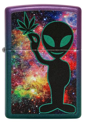 Zippo Lighter - Alien w/ Good Vibes Iridescent Finish