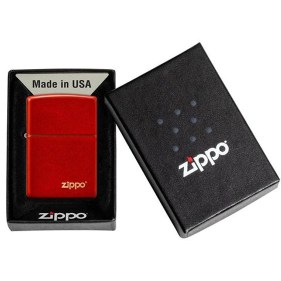 Zippo Lighter - Classic Metallic Red w/ Zippo Logo