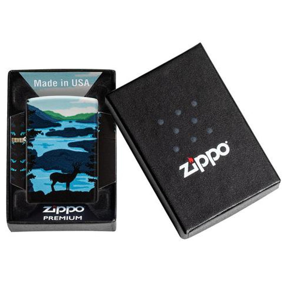 Zippo Lighter - Deer Landscape Design