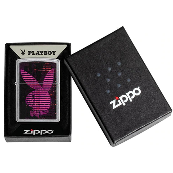 Zippo Lighter - Playboy Neon Pink Stripes