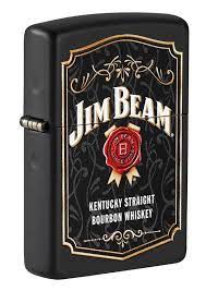 Zippo Lighter - Jim Beam Label on a Black Matte Finish