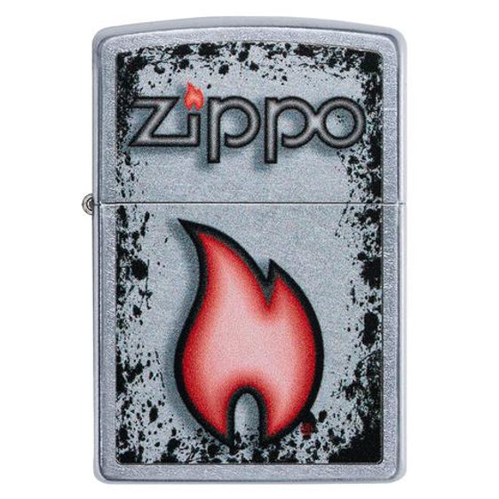 Zippo Lighter - Charcoaled Edged Eternal Flame Design