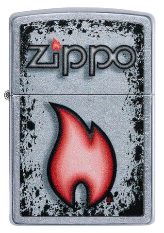 Zippo Lighter - Charcoaled Edged Eternal Flame Design