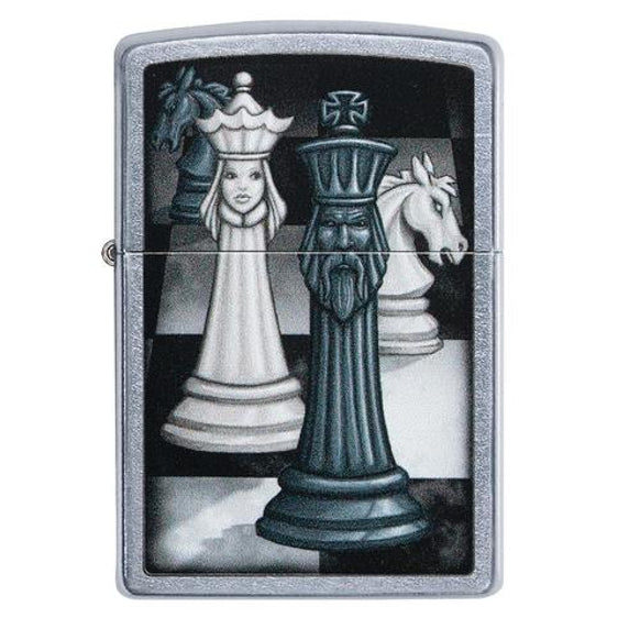 Zippo Lighter - Chess Game Street Chrome Design