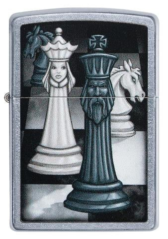 Zippo Lighter - Chess Game Street Chrome Design