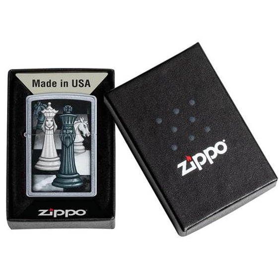 Zippo Lighter - Chess Game Street Chrome Design