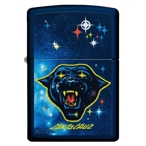 Zippo Lighter - Santa Cruz Starry-Eyed Panther Navy Matte