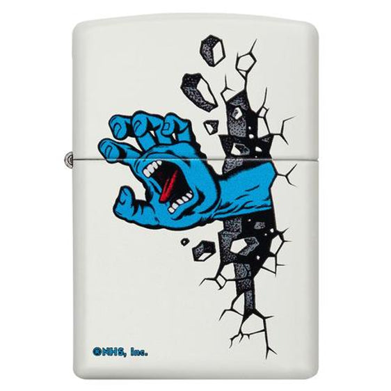 Zippo Lighter - Santa Cruz Screaming Hand White Matte