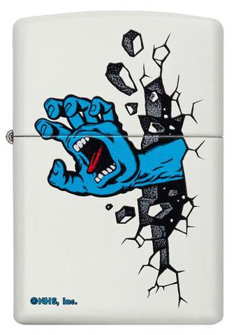 Zippo Lighter - Santa Cruz Screaming Hand White Matte