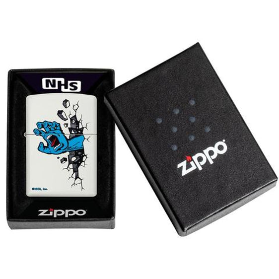 Zippo Lighter - Santa Cruz Screaming Hand White Matte