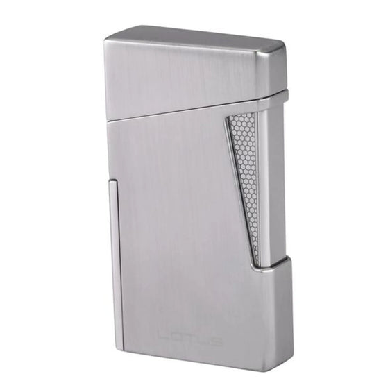 Lotus 48 Apollo Double Flame Torch Lighter and Punch Cutter - Chrome Velour