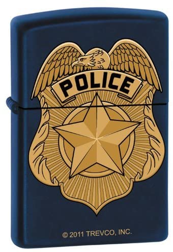 Zippo Lighter - Navy Blue Police Badge